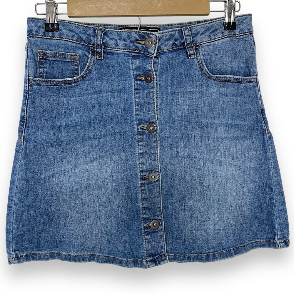 Cato Premium Button-up Denim Jean Mini Skirt Women's Size 6